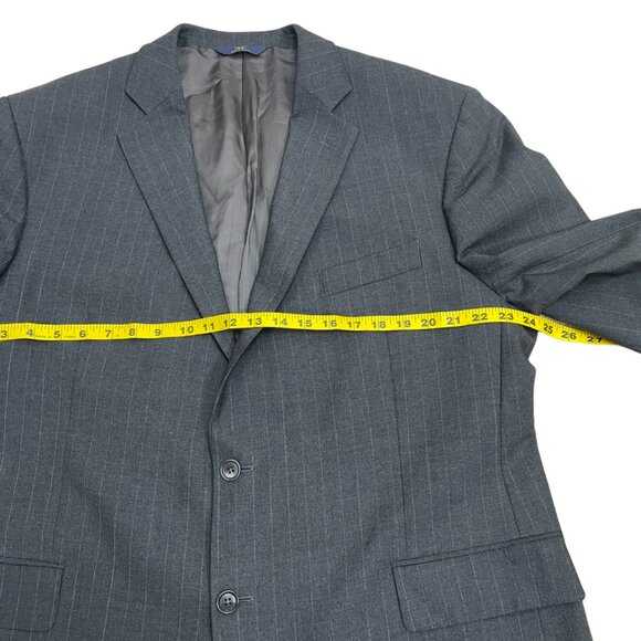 Brooks Brother's Mens Wool Blend Striped Dark Gray Blazer Size 48R - Picture 10 of 11